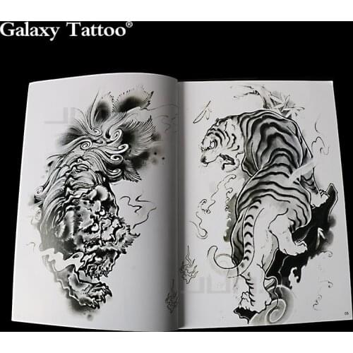 A4 Tattoo Album Atlas New Book Mao Jiantao Traditional Tiger Phoenix Eagle Flower Arm Leg Snake 68 Pages Free Shipping