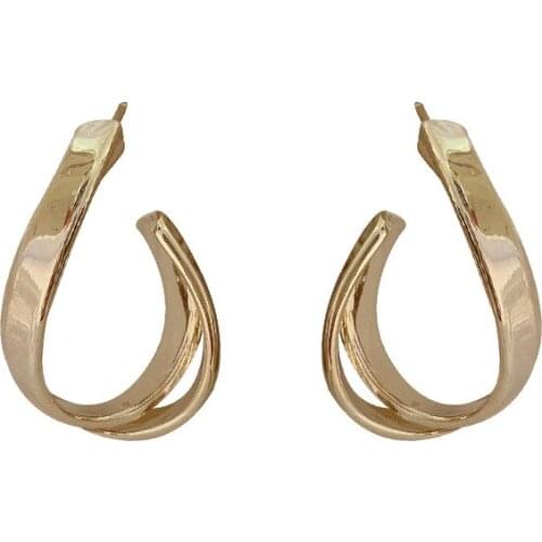 TIMEONLY Minimalist Moon Hollow Wide Metal Hoop Earring Fo Women Ladies Party Gifts Earring Statement Accessories Korea Style