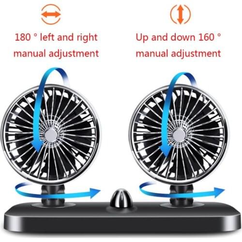 Car Dual Fan Car Interior Accessories Car Cooling Accessories Swing Fan Ventilation Board Summer 12v/24v Car Accessories