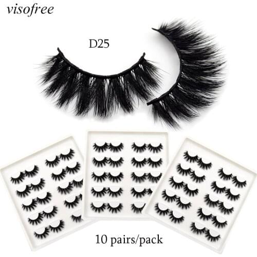Visofree 10pairs/pack 3D Lashes Mink Dramatic Long Thick Eyelashes Faux Mink Eye Lashes Makeup false eyelashes Wholesale Eyelash