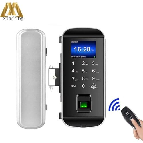 High Quality Fingerprint Lock Sliding Door Anti-theft Fingerprint Door Lock Glass Sliding Door XM-100S With Remote Control
