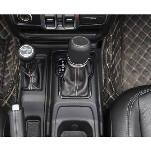 YAQUICKA For Jeep Wrangler JL 2018 UP LHD Car Interior Gear Shift Panel Box Frame Cover Trim Car Styling ABS Accessories