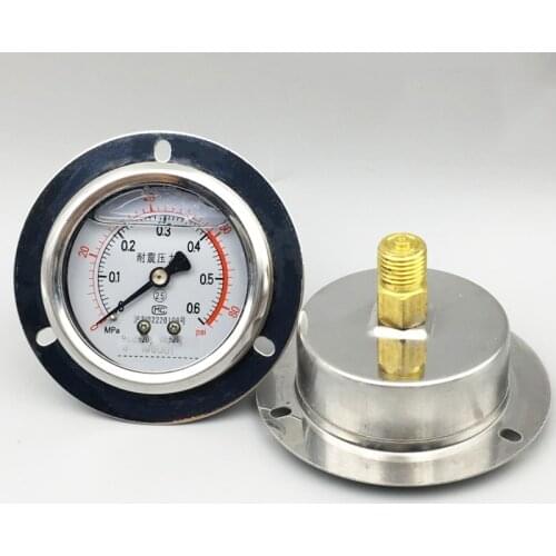 YN-60ZT Vibration-resistant pressure gauge 0.4Mpa hydraulic oil Anti-vibration and anti-vibration back-connection pressure gauge