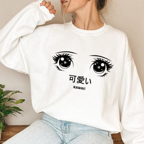 Kawaii Anime Hoodie Autumn Fashion 2021 Punk hip pop Print Women Sweatshirts Cute Long Sleeve Loose Oversized Pullovers hoody
