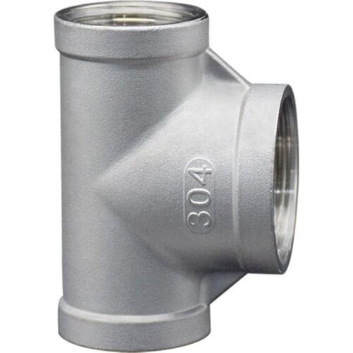 1/2in. x 1/2in. Female Threaded Tee SS304 Stainless Steel Homebrew Garden Hardware