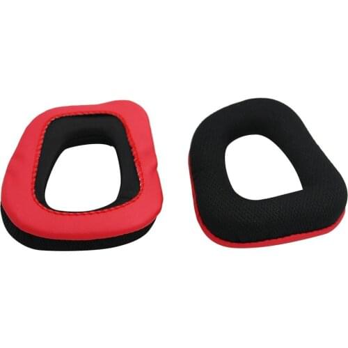 1 Pair Of Headphone Sponge Cover For Logitech Earpads For G230 G430 G930 G35 F450 Gaming Headset Black & Red