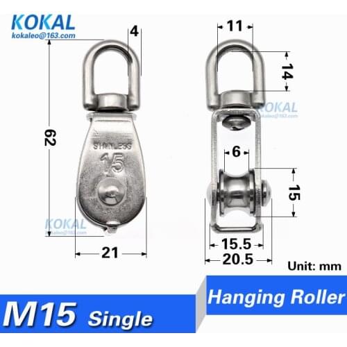 [S-M15] 1pcs/lot 304 stainless steel electrical lift wire rope steel U/V grooved high loading low noise bearing pulley wheel