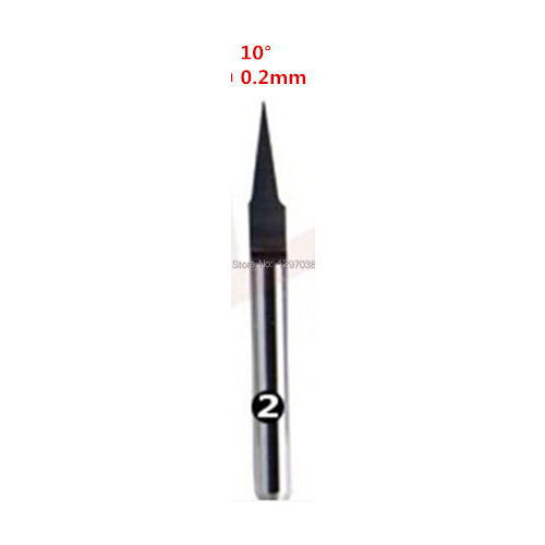 10pcs 10Degree 0.2mm 3.175mm carbide Engraving Flat bottom knife,CNC Machine Milling Cutter,wood cutter Engraving Machine Tool
