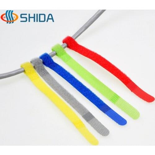 100pcs 10MM x 130MM P Type Straps Wire Organizer Cable Ties Hook Loop Wire Management for Laptop PC TV Free shipping