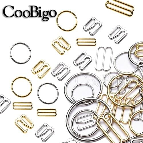 150pcs Lingerie Adjustable Sliders Buckle and O Rings and Adjustable Hook Metal for Underwear Bra Strap DIY Accessories