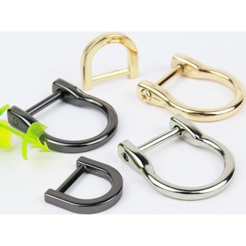 18mm Metal Detachable Openable Removable Handbag Leather Shoulder Bag Purse Strap Belt Web Screw Dee D Ring Buckle Clasp DIY