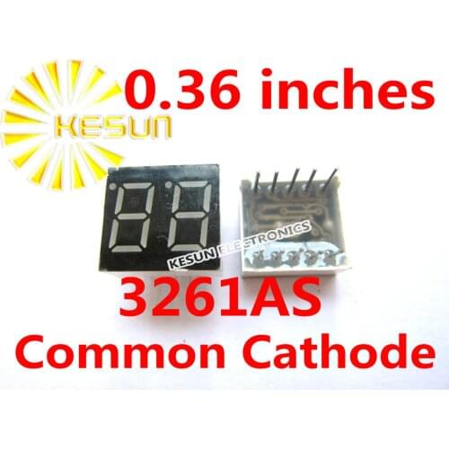 5PCS x 0.36 inches Red Common Cathode/Anode 2 Digital Tube 3261AS 3261BS LED Display Module