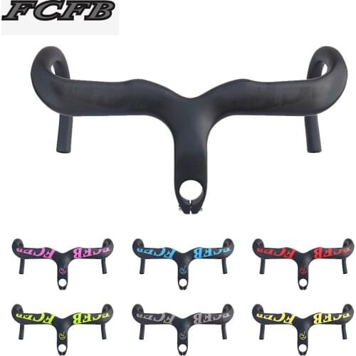 Free shipping carbon fiber handlebar overall road bike integrated handlebar with carbon handlebar stem road bike 2016 FCFB