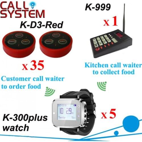 Digital waiter call bell system 35 table transmitter W 5 watch for waitress and 1 keypad for kitchen use