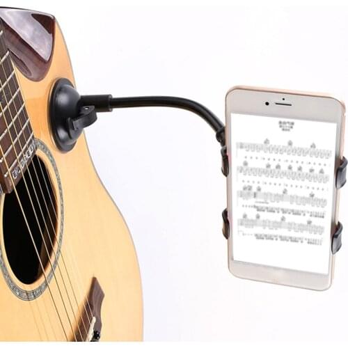 Guitar Mobile Phone Clip Holder Lightweight Portable Music Elements Stand 360 Degree Rotatable Suction Cup Bracket