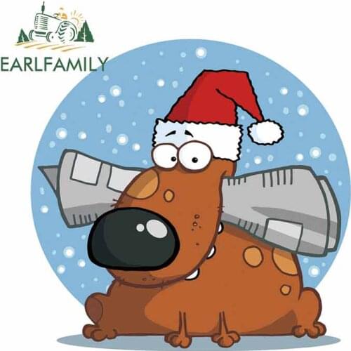 EARLFAMILY 13cm x 12.7cm for Dog with Newspaper Truck Decal Window DIY Custom Printing Car Stickers Suitable for VAN RV SUV JDM