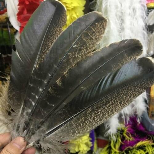 Hot 10pcs beautiful 8-10inches / 20-25cm natural wild turkey tail feathers crafts for Christmas wedding Decoration