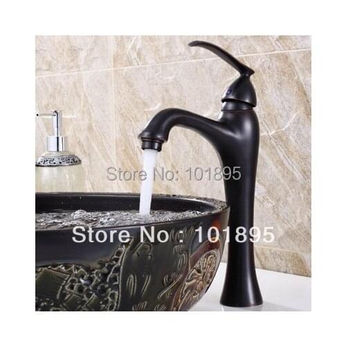 L15709 - Luxury Deck Mounted Black Color Brass Vanity Mixer