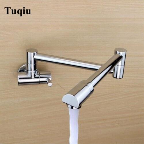 Copper Sink Chrome Foldable Kitchen Faucet bathroom Sink Tap Wall mount Water Mixer torneira cozinha grifos cocina dragon lanos