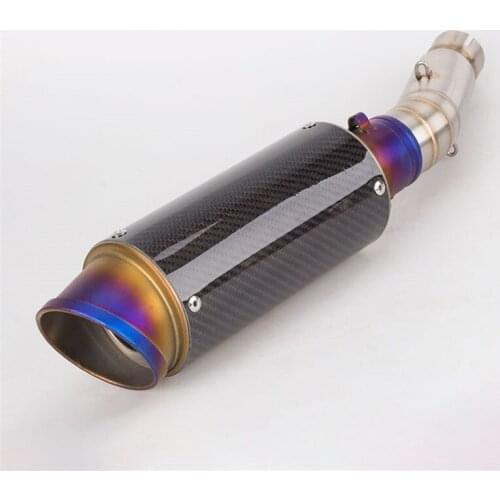 Motorcycle modified carbon fiber semi-blue exhaust CBR500R exhaust pipe carbon fiber exhaust with mid Link Pipe