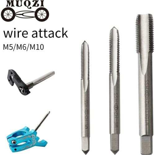 MUQZI Bicycle Screw Tap M5 M6 M10 Drill Bits Taps MTB Road Bike Stem Thread Taps Tail Hook Disc Brake Adaptor Hand Tools
