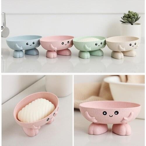 Childrens Toy Cartoon Shape Soap Box with Cover Draining Practical Easy Clean Soap Dish Bathroom Candy Colors Soaps Dish Box