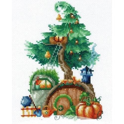Customized Needlepoint Tree Houses John Lewis Cross Stitch Embroidery Kits with 100% Cotton Floss & Free Shipping for Wall Decor