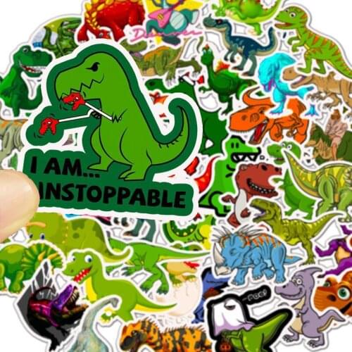 50pcs Cartoon Dinosaur Mixed Series Stickers For Notebook PC Skateboard Bicycle Motorcycle DIY Waterproof Child Toy Sticker F4
