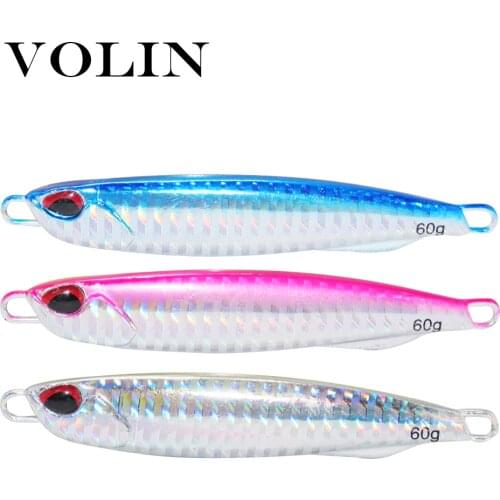 VOLIN NEW Hard Bait Slow Jigging Lead Lure 30g 40g 50g 60g Saltwater Metal Fishing Lure Artificial Bait Casting Lure Tackle