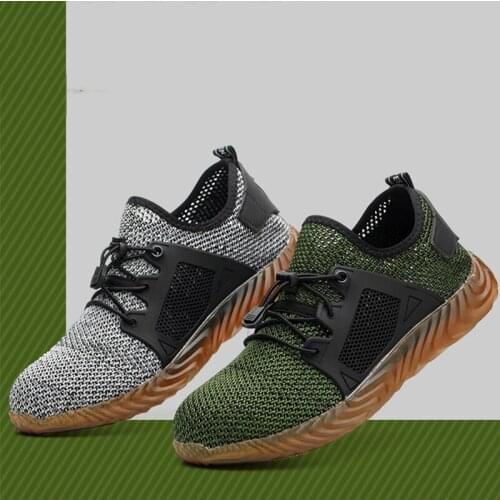 2020 New men breathable steel toe safety shoes anti-crush and puncture-proof outdoor mens safety sneakers work boots 35-48