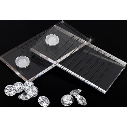 New 2 in 1 Acrylic False Eyelashes Stand Pad Pallet Lashes Holder with Tick Mark Fake Lashes Extension Essential Tool