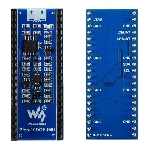 Raspberry Pi Pico 10-DOF IMU Sensor Expansion Module, Onboard ICM20948 and LPS22HB Chip