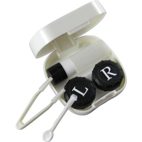 Portable Design Contact Lens Case Lenses Box Eyeglasses Box Unisex Cleaning Case Carry Holder Container Cute Countenance Shape