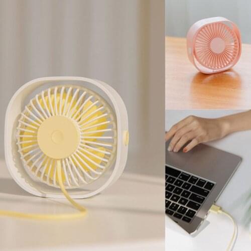 Portable Mini Desk Round Fan Quiet Personal Adjustable Tilt 360 Degree Rotating USB Rechargeable for Summer Home Office