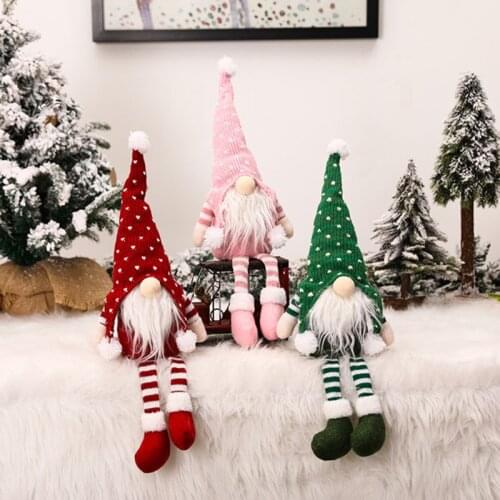 Christmas Ornaments Xmas Decor Dolls Knitting Long Legs Forest Man Doll Pendant Holiday Home Party Decoration Supplies