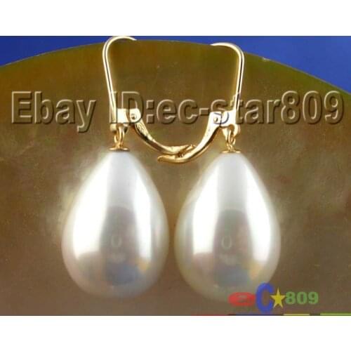 P290 20mm Southsea Shell Pearl Drip Dangle Earring