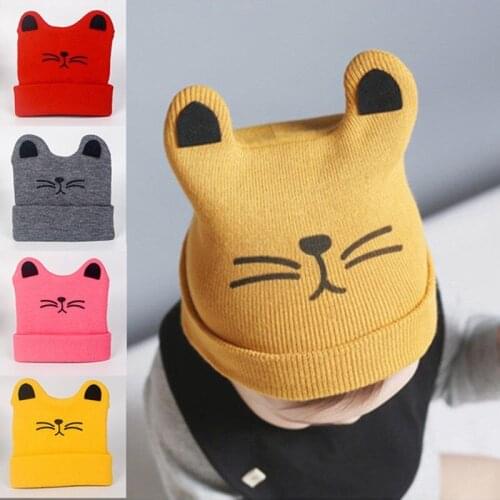 0-12M Newborn Baby Hat for Boys Girls Autumn Winter Warm Kids Toddler Knitted Hats Caps Cute Cartoon Skullies Beanies Infant Hat