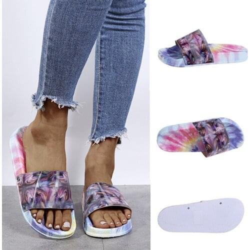 2021 Summer Sequins Slides Women Slippers Non-Slip Soft Sole Beach Flip Flops Color Sandals Ladies Fashion Indoor Outdoor Shoes