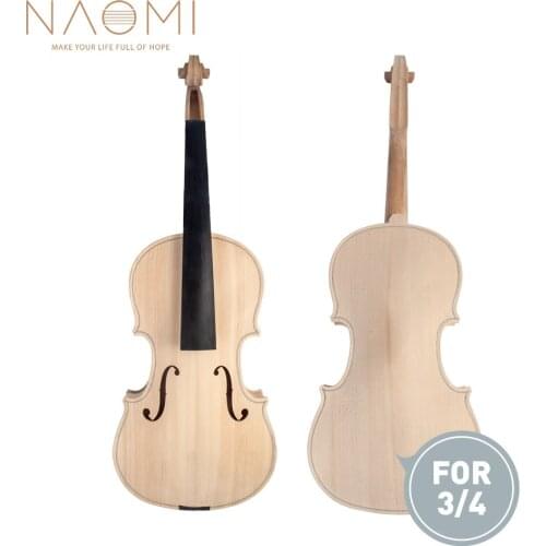 NAOMI 3/4 Unfinished Violin 3/4 Size Violin Maple Body W/ Ebony Fingerboard Violin Parts Accessories New