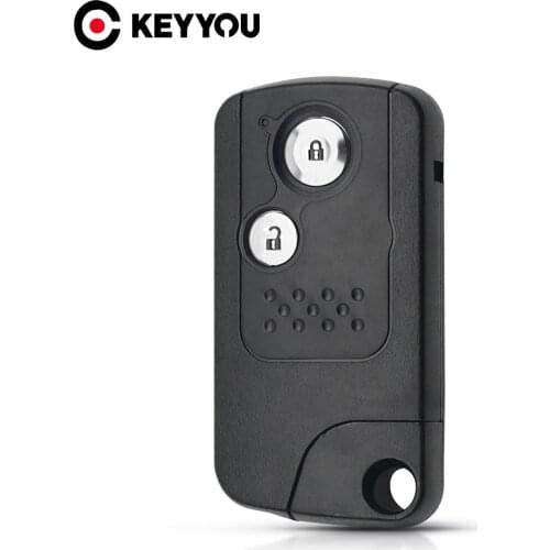 KEYYOU For Honda CRV Accord Civic Odyssey Intelligent Smart Car Key Shell Case 2 Buttons Remote Key Fob