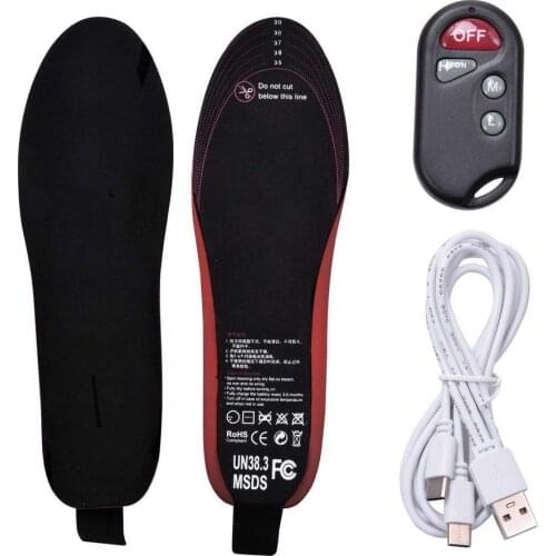 Electrical Heating Insole Remote Control Thermostat Foot Pad USB Heated Shoe Insoles Feet Warm Sock Pad Warm Thermal Insoles