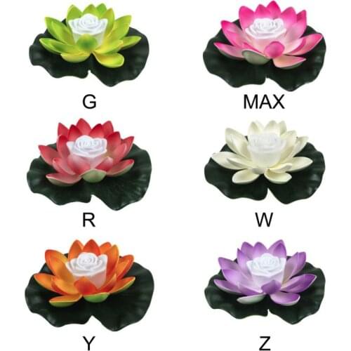 LED Artificial Lotus-shaped Colorful Changed Floating Flower Lamps Water Swimming Pool Wishing Light Party Supply