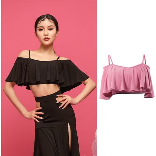 Latin Dance Tops Female Adult Sexy Lace Sling Tops Professional Rumba Dance Vest Samba Dancing Outfits Tango Clothing DWY5797