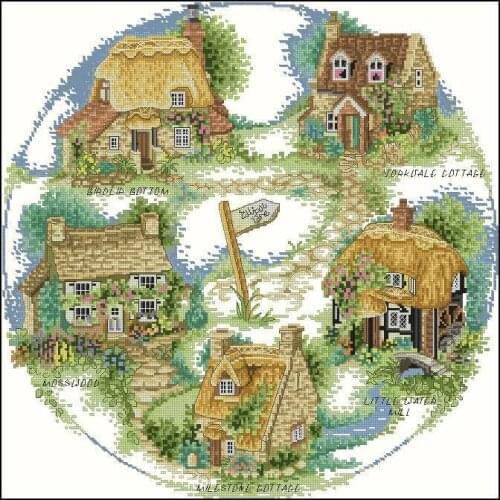 Top Quality lovely beautiful counted cross stitch kit countryside house cottage home suburban