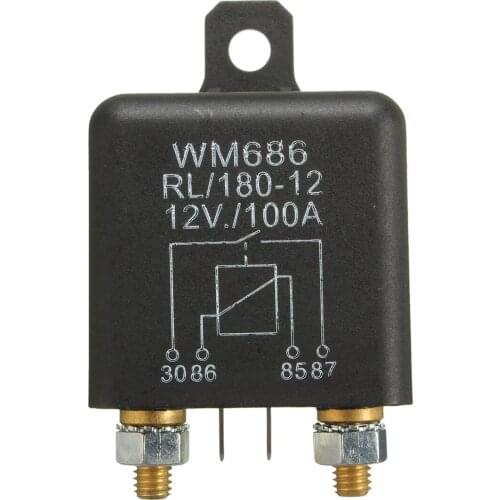 12V 100Amp 4-Pin Heavy Duty ON/OFF Switch Split Charge Relay For Auto Boat Van Black