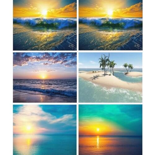 5D DIY Diamond Painting Landscape Sunset Seascape Rhinestone Diamond Embroidery Picture Mosaic Decoration Handmade Diamond Show