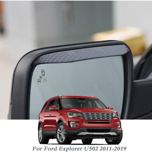 Car Rearview Mirror Rain Eyebrow Auto Shield Snow Guard Sun Side Visor Shade Protector For Ford Explorer U502 2011-2019 Sticker
