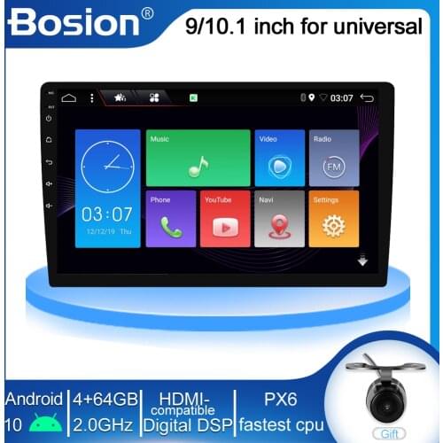1 din DSP Android 10 Octa Core PX6 Car Radio Stereo GPS Navi Audio Video Unit PC Wifi BT AMP 7803 OBD DAB+ SWC 4G+64G Autoradio