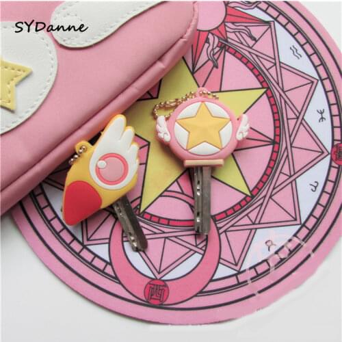Anime Card Captor Key Cover Cat Cosplay Badge Card Captor KINOMOTO Sakura Cartoon Cute Girl Maid Comicon Gift