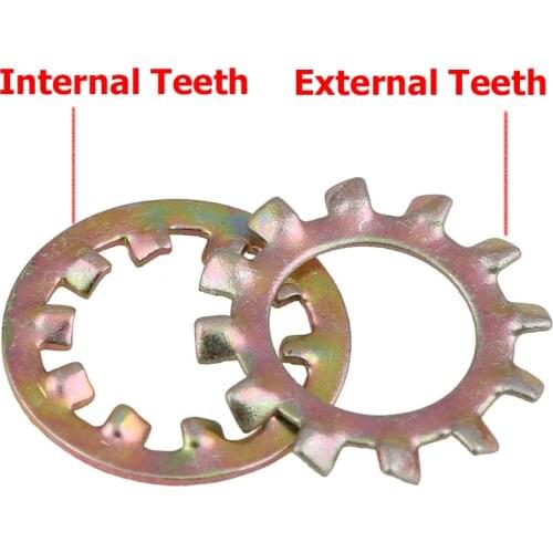 M3 M4 M5 M6 M8 M10 M12 Zinc Plate Galvanized Steel DIN6797 Inside Outside Toothed Spacer Internal External Teeth Locking Washer